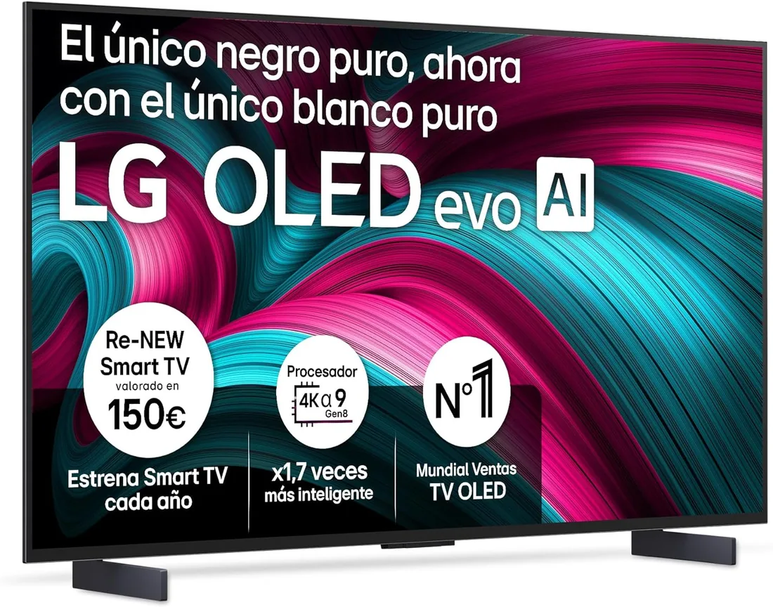 LG OLED42C54LA - TV 42", OLED EVO 4K, Smart TV AI C5, WebOS 25, Super Upscaling, Dolby Vision y Dolby Atmos, AMD FreeSync, Alexa/Google Assistant, Negro foto 3