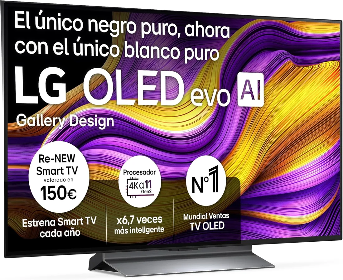 LG OLED48G56LS - TV 48", OLED EVO 4K, Smart TV IA G5, WebOS 25, Super Upscaling, Dolby Vision y Dolby Atmos, AMD FreeSync, Alexa/Google Assistant, Negro