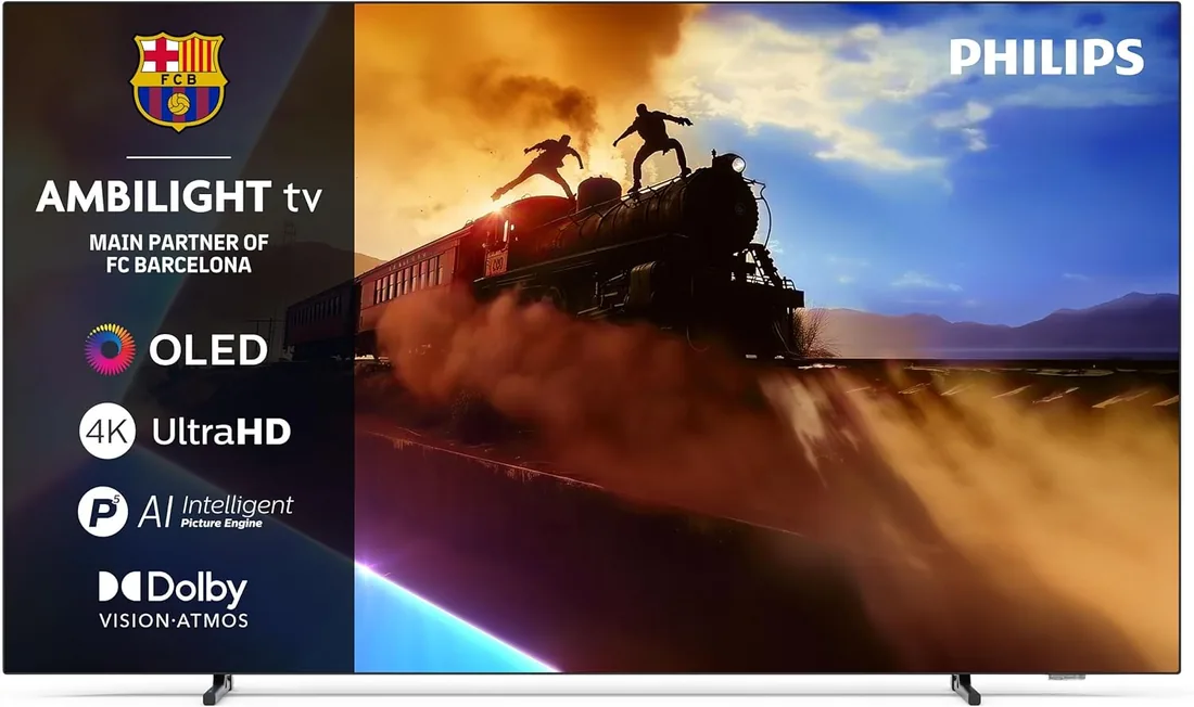 Philips Ambilight 48OLED770 4K OLED Smart TV - Pantalla de 48 Pulgadas con P5 AI Picture, Google TV, Dolby Vision y Sonido Dolby Atmos - Funciona con Alexa y Asistente de Google