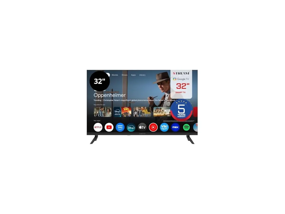 Stream System - Google TV Smart 32", 5 Años de Garantía, HD Ready, HDR10, Frameless (Sin Marco),…