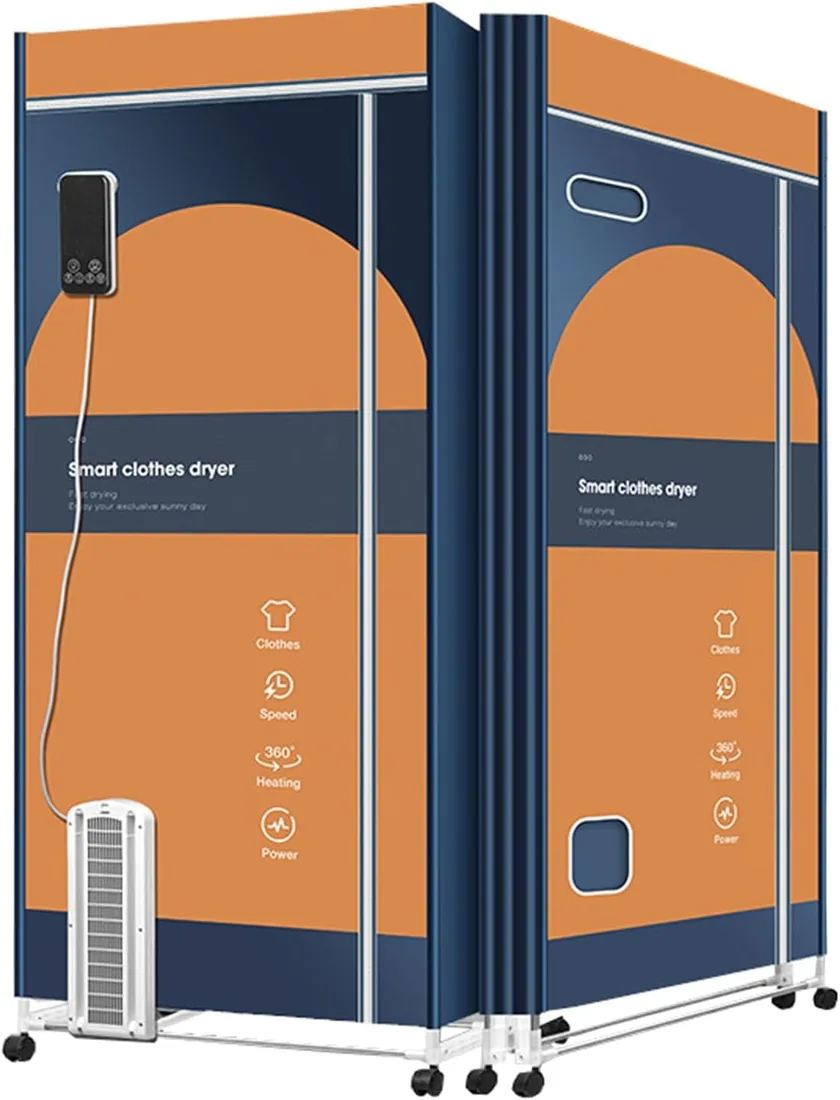 Secadora de ropa, tendedero eléctrico con cubierta, tendedero eléctrico plegable de 3 capas, tendedero interior de bajo consumo, rejilla for secado de ropa húmeda, ajuste de 2 velocidades, sincronizac