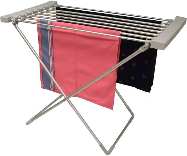 SVE Tendedero Eléctrico de Interior 100W con 6 Barras de Aluminio – Secador de Ropa Rápido y de Bajo Consumo, Plegable y Portátil para Hogar