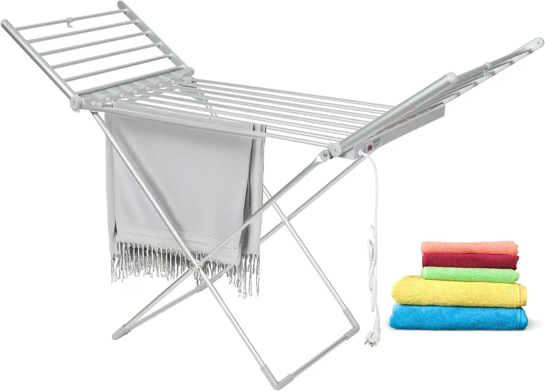 Tendedero eléctrico calefactable XXL con calefacción, tendedero calefactado foto 2
