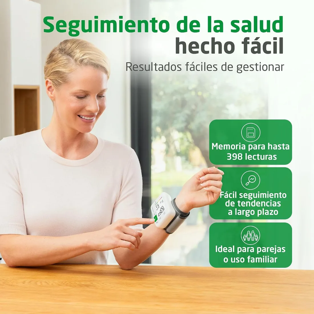 medisana BW 355 tensiómetro de muñeca, medidor de tensión arterial | con escala de semáforo y función de memoria para 2 usuarios, aparato de tension arterial y pulso foto 3