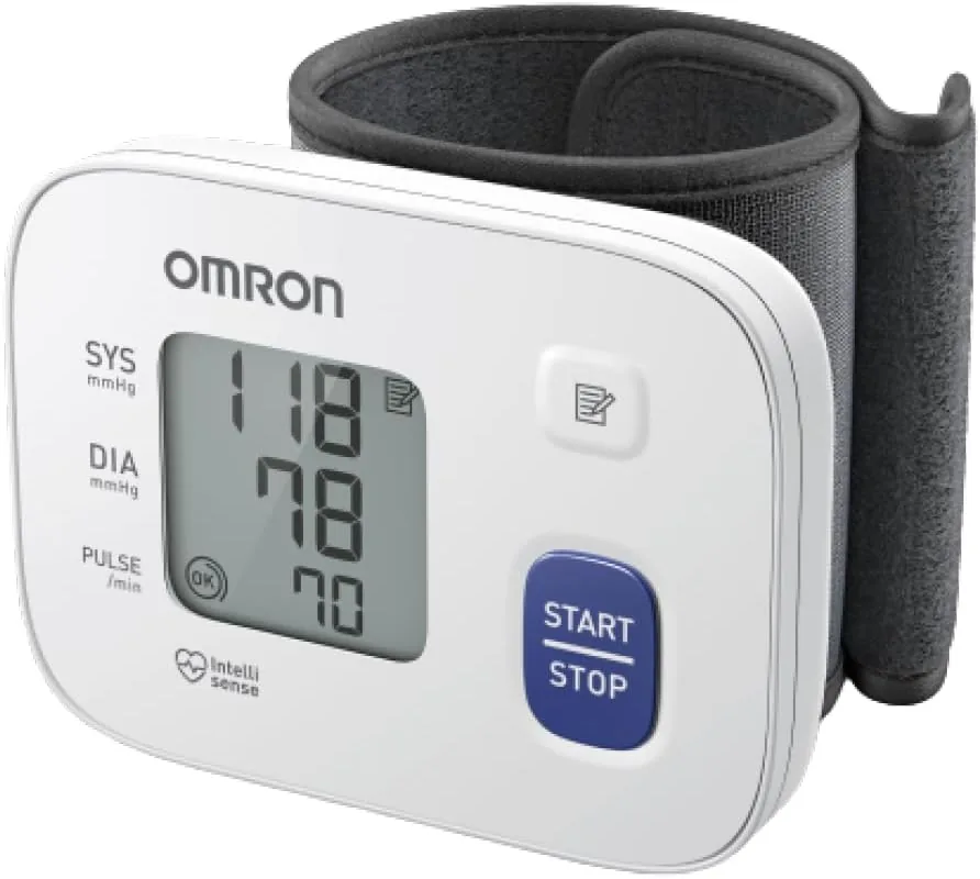 OMRON RS1 Tensiómetro de muñeca para uso doméstico o en movimiento | Medidor de tensión arterial clínicamente validada, aparato de tensión arterial con manguito preformado de 13,5 a 21,5 cm