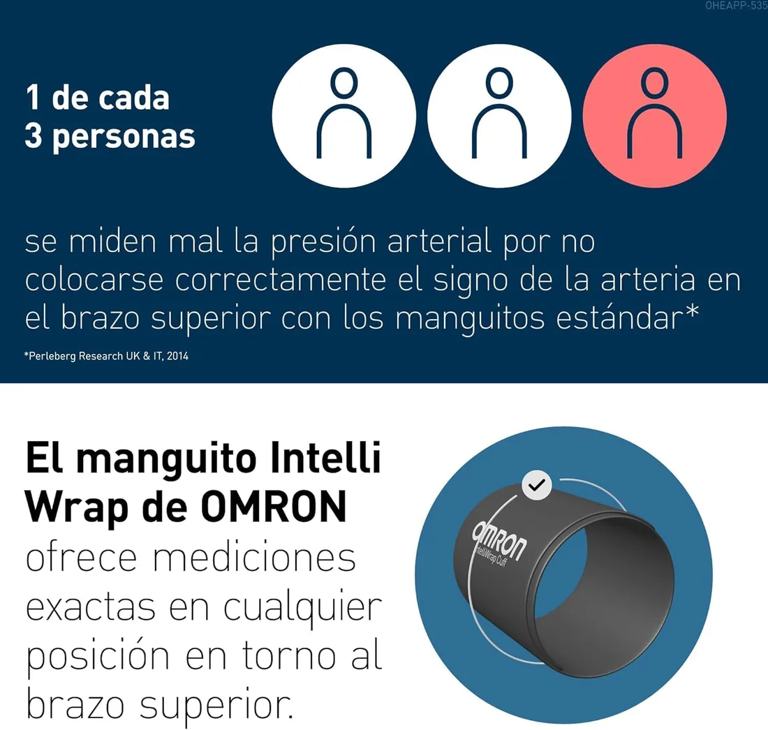 OMRON X7 Smart AFib Tensiómetro de brazo Detecta Fibrilación Auricular | Medidor de Tensión arterial Clínicamente validado incl. embarazo y diabetes, Brazalete Intelli Wrap 22-42cm, 2 Usarios foto 3