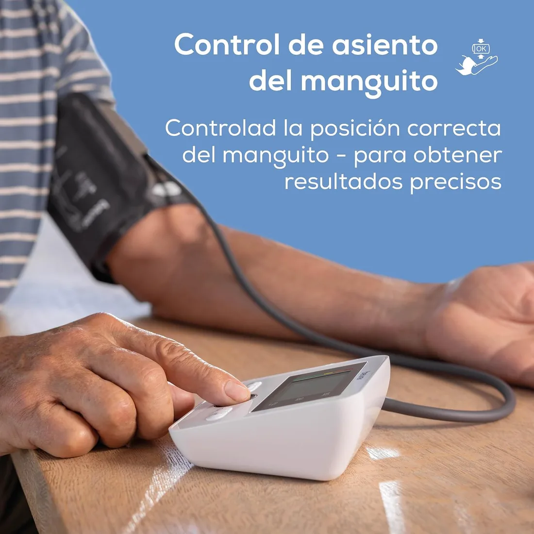 Beurer BM 27 Tensiómetro de brazo con control de ajuste del manguito, clínicamente validado, manguito 22-42 cm, indicador de riesgo, detección de arritmias, transferencia de datos a Apple Health foto 3