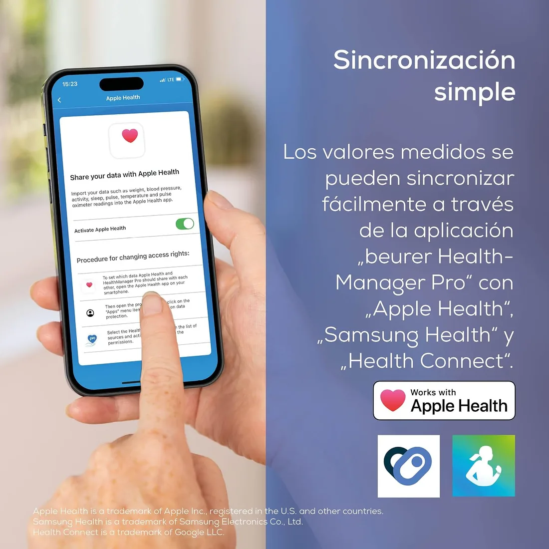 Beurer BM 54 Tensiómetro de brazo, tensiómetro digital con pantalla XL, conexión a aplicación con protección de datos certificada, detección de arritmias, manguito grande para brazo de 22-44 cm foto 3
