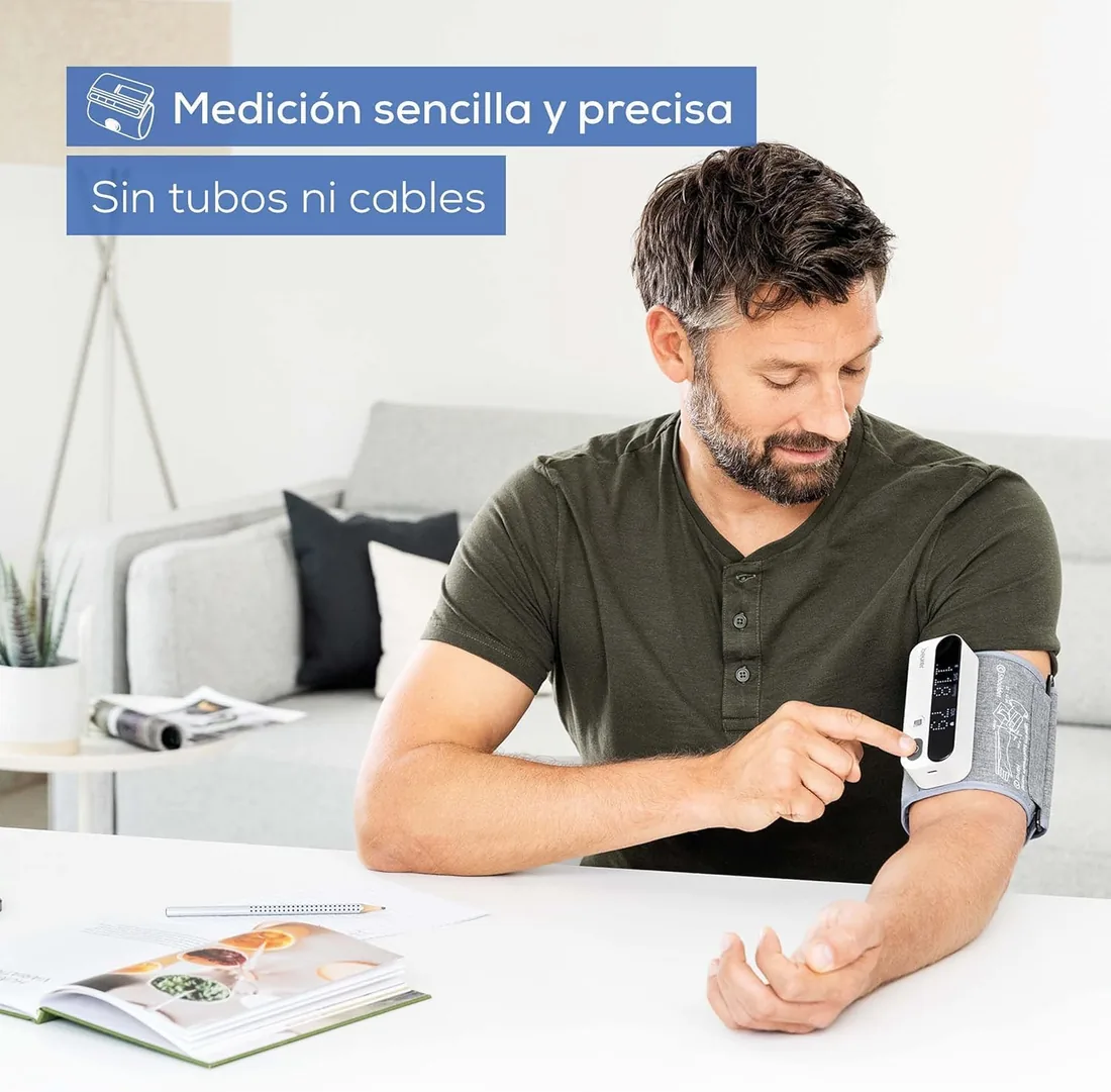 Beurer BM 59 tensiómetro de brazo, brazalete sin tubos ni cables, indicador de riesgo LED, detección de arritmias, brazalete para 22-42 cm, con app, transferencia de datos a Apple Health y más foto 2