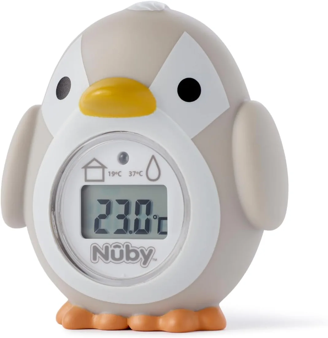 Nuby Termómetro de baño bebé digital con sensor de temperatura, Pingüino | Termómetro digital LCD fácil de leer, parpadea si está caliente, sin BPA, apto desde nacimiento, ideal para baño foto 3