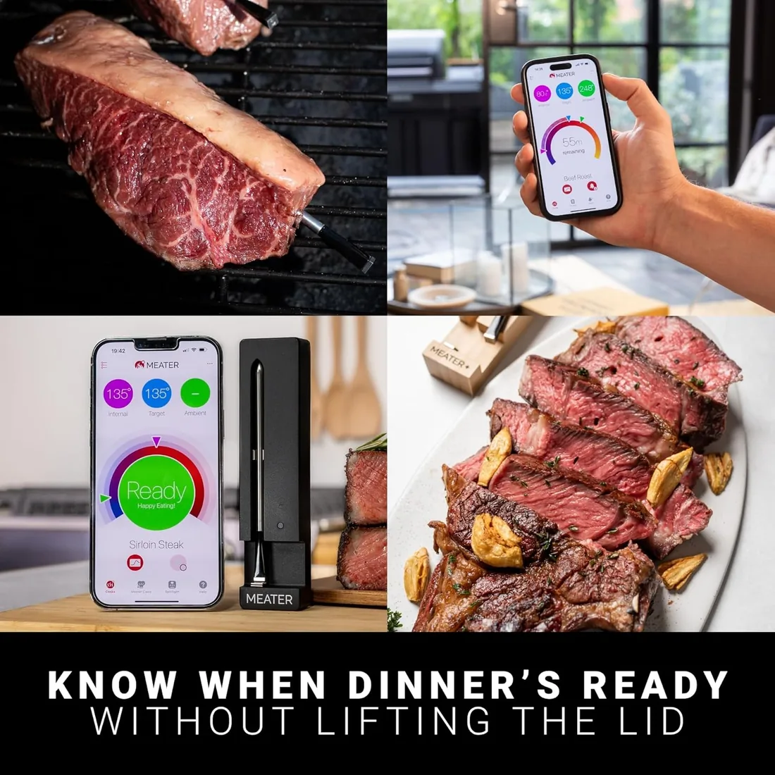 MEATER SE [NUEVO] - Termómetro para Carne Inteligente Inalámbrico con Bluetooth | Mide la Temperatura Interna y Ambiental | Horno, Parrilla, Cocina, Ahumador, Asador Equipado con Cargador Negro foto 2