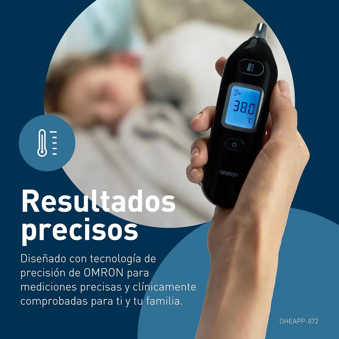 OMRON Gentle Temp 533 Termómetro digital – Termómetro oído bebé e infantil | Termómetro infrarrojos sin cubiertas de sonda, medición 1 segundo, preciso, silencioso, memoria 30 lecturas, negro foto 3