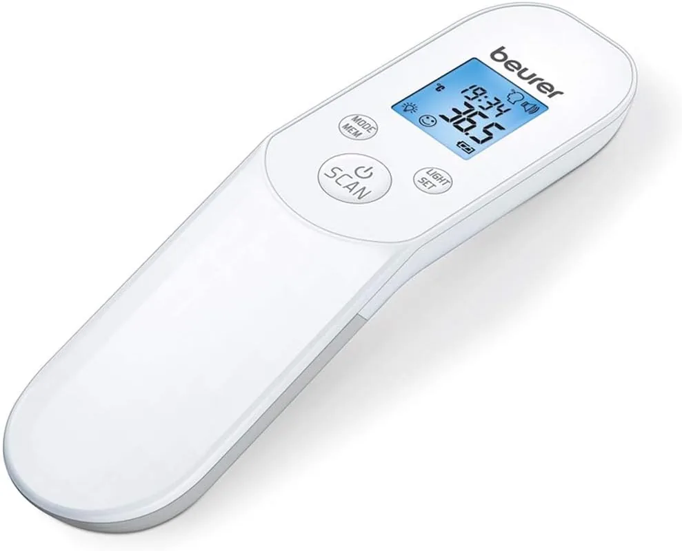 Beurer FT 85 Termómetro digital de infrarrojos sin contacto, termómetro rápido para la medición higiénica y segura de la temperatura corporal en la frente