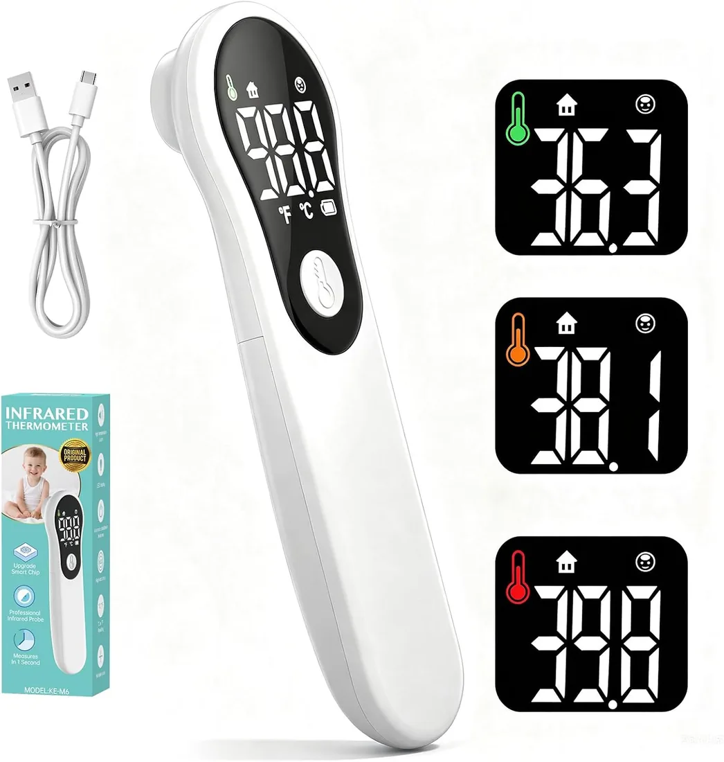 Leikedun Termometro Digital Bebe y Adultos Infrarrojo Sin Contacto Alarma
