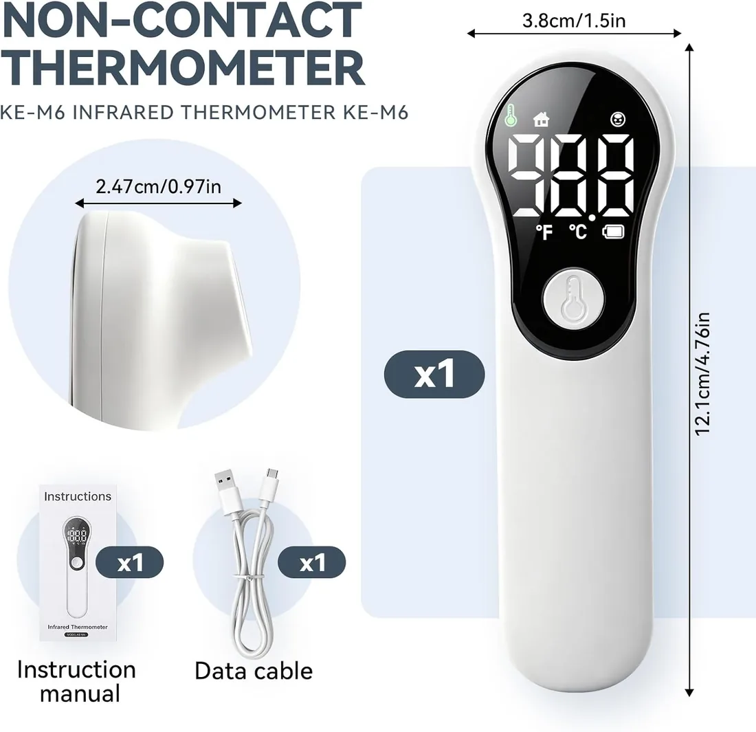 Leikedun Termometro Digital Bebe y Adultos Infrarrojo Sin Contacto Alarma foto 3