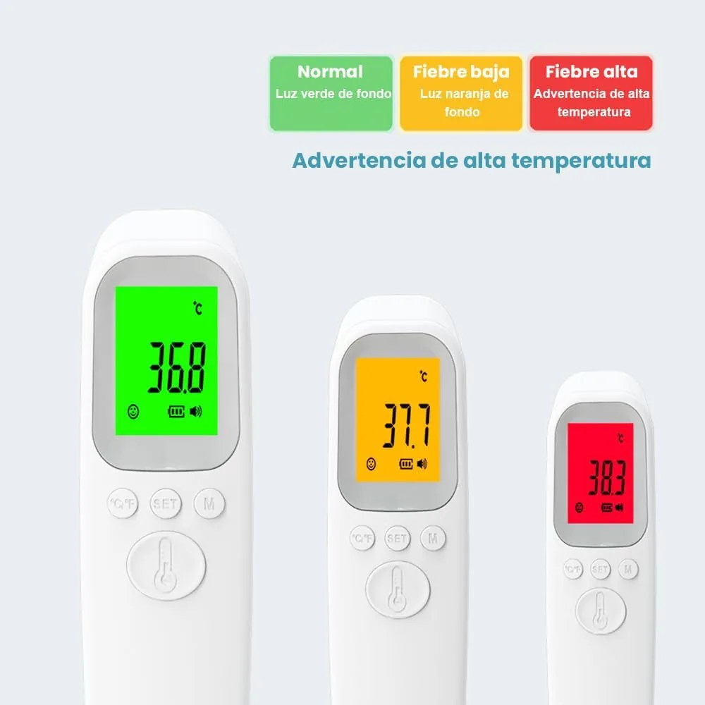 Termómetro Infrarrojo Sin Contacto para Bebé/Adulto - Medición Frontal Instantánea con Alerta de Fiebre & Pantalla LCD - Conversión Digital ℃/℉ para Casa/Hospital
