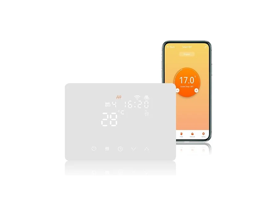 KETOTEK Termostato Caldera WiFi 220V 5A Compatible con Alexa, Intelligente Cronotermostato Calefaccion WiFi Programmabile de Pared con Controllo Smart Life/Tuya App, Contacto Seco, foto 2