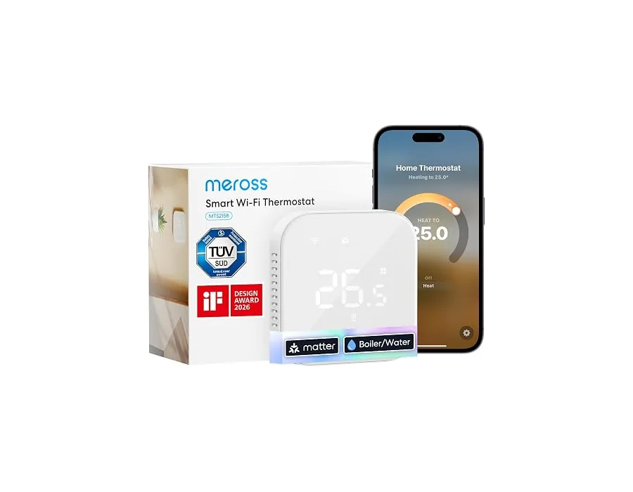 Meross Termostato Calefaccion WiFi Matter, Termostato WiFi Caldera foto 3