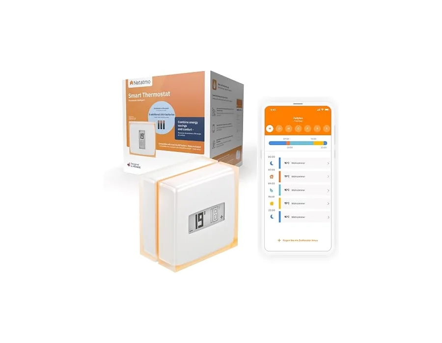 Netatmo Termostato Inteligente y Conectado de Ahorro de energía, WiFi, controla la calefacción de Forma remota Mediante la aplicación|Compatible con Calderas Individuales, NTH01-AM foto 2