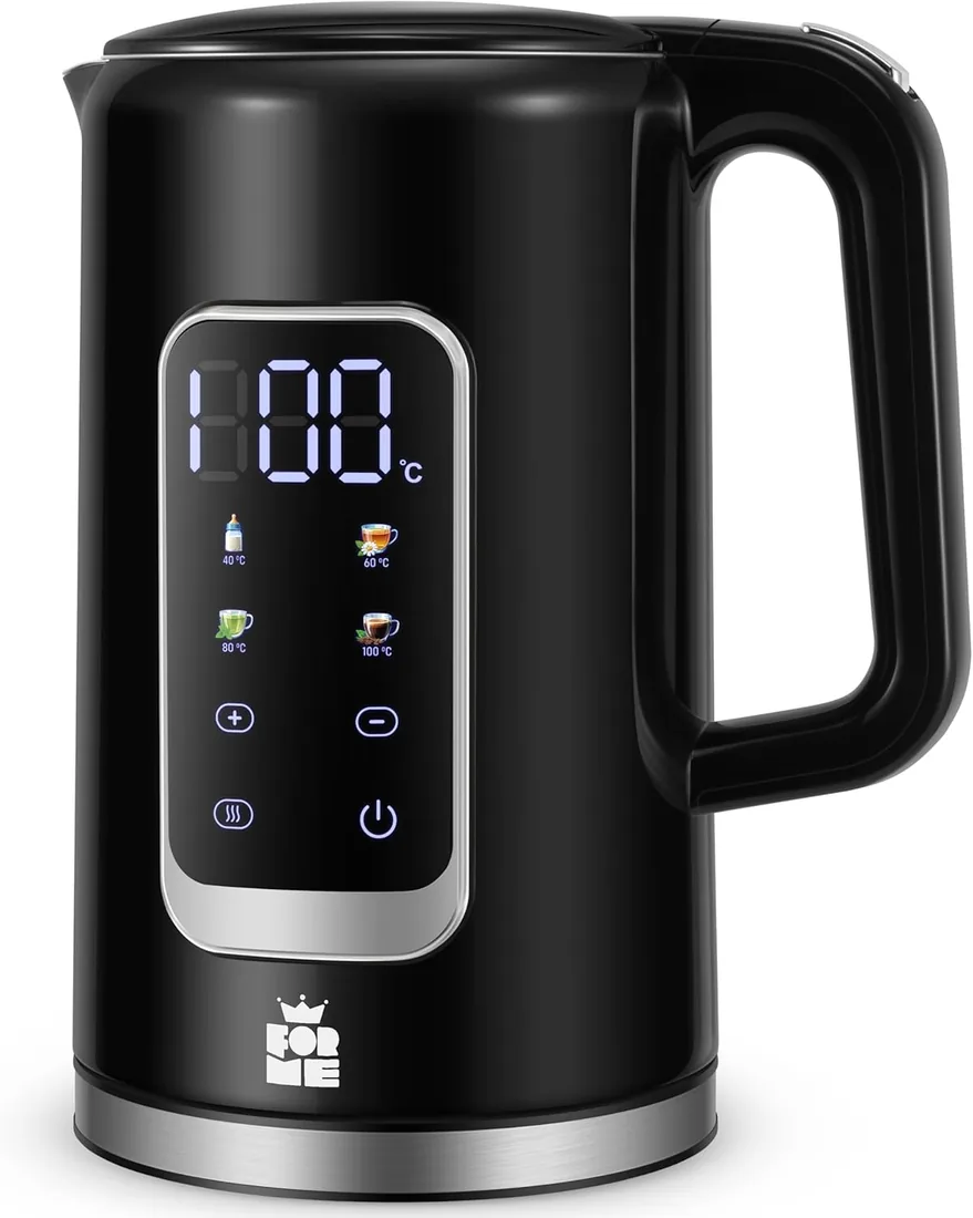 ForMe Hervidor Eléctricos de Acero Inoxidable 1,7 L Selección de Temperatura de 40-100 C LED Indicador Digital de Temperatura I Función de Mantener Caliente Tetera I Cristal Hervidora Libre de BPA foto 3