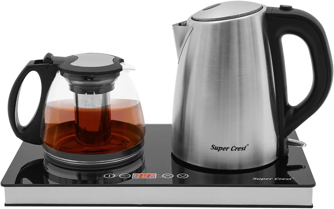 Hervidor de agua de cristal, tetera, máquina para hacer té, hervidor eléctrico de doble foco, corte de corriente automático, regulación de temperatura, con filtro de té