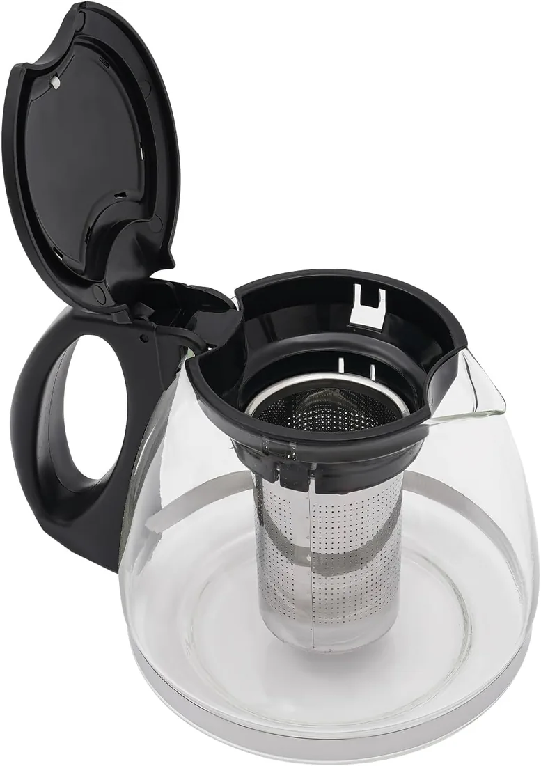 Hervidor de agua de cristal, tetera, máquina para hacer té, hervidor eléctrico de doble foco, corte de corriente automático, regulación de temperatura, con filtro de té foto 2