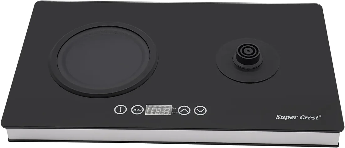 Hervidor de agua de cristal, tetera, máquina para hacer té, hervidor eléctrico de doble foco, corte de corriente automático, regulación de temperatura, con filtro de té foto 3
