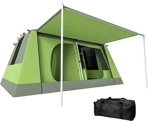 Outsunny Tienda de Campaña Familiar 4-8 Personas Carpa Grande Acampada Tipo Refugio para Playa Picnic Portátil y Impermeable con Bolsa de Transporte Mosquitera Protección Solar UV 410x310x225cm foto 3