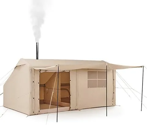 Tienda de campaña inflable para 4 a 6 personas con bomba, tienda familiar desplegable impermeable con agujero para gato de estufa, 3000 mm de resistencia a la intemperie, instalación rápida para todas