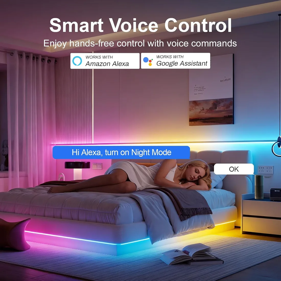 10 m Smart RGB-IC COB LED Strip Wifi, tira LED SPI RGB direccionable con aplicación Tuya, Alexa Google Home Control por voz, sincronización de música, sincronización de música 2,4 G, mando a distancia foto 3