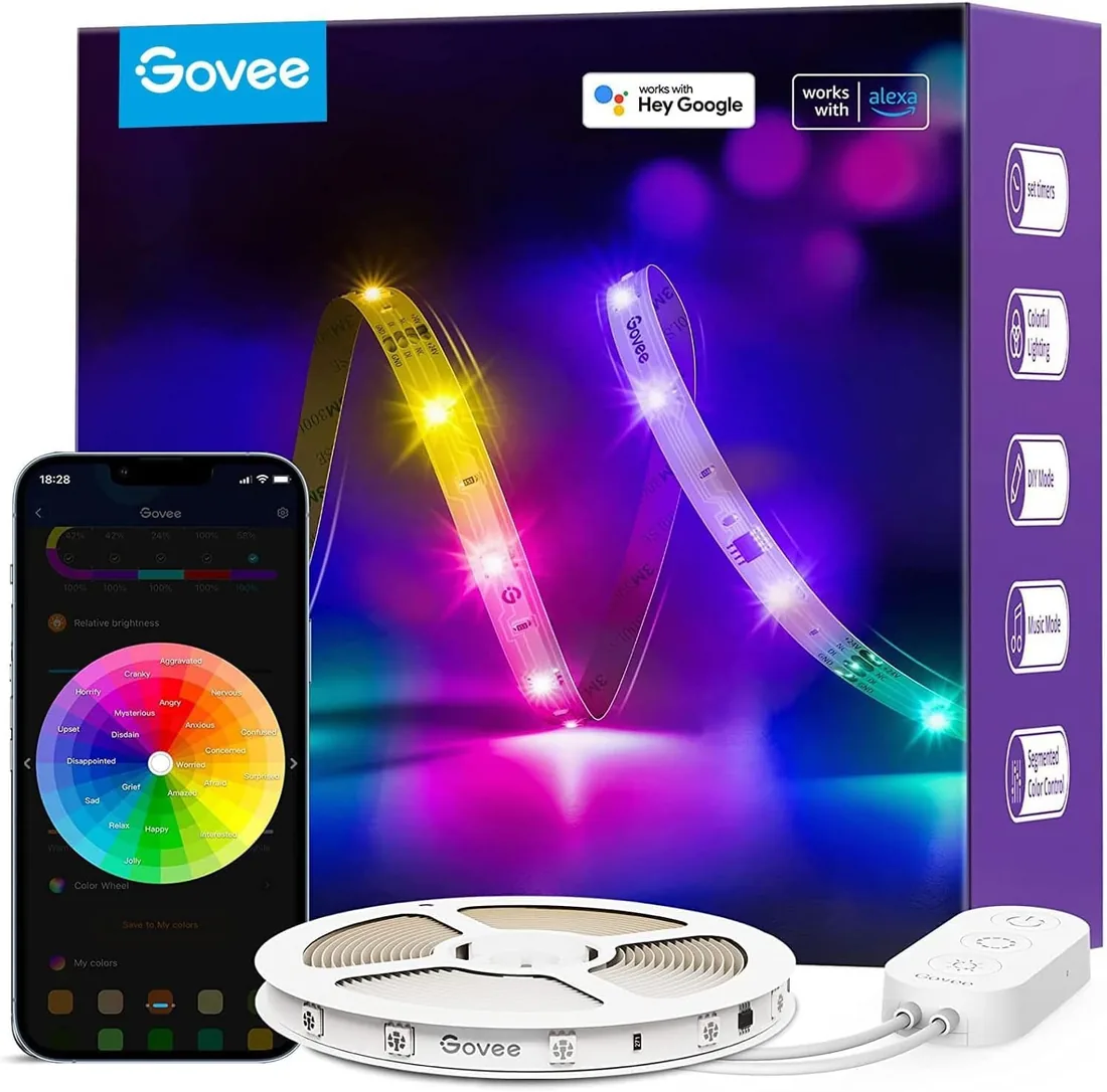 Govee RGBIC Tiras de LED Inteligente 5m, Compatible con Alexa | Google Assistant y App, Inteligente Control Segmentado, DIY, Sincronización de Música, para Dormitorio y Salón foto 2