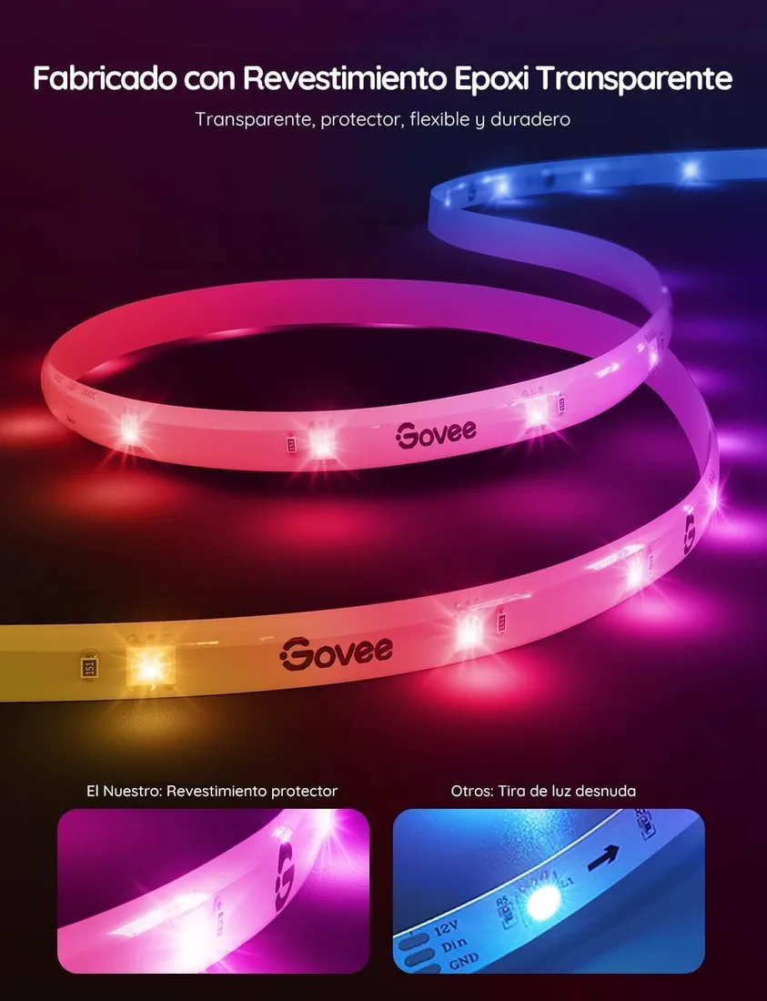 Govee Tira LED 5M, RGBIC Pro LED WiFi,Tiras Inteligentes de Control de App | Luces Funcionan con Google Assistant,, DIY, Sync de Música para Dormitorio, TV y Navidad,Salón,Fiesta foto 2