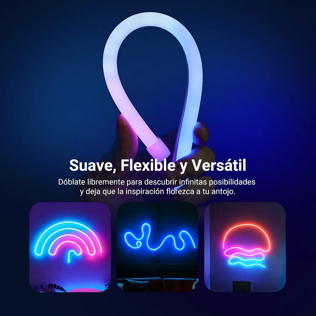 NEEWER 9.84ft/3m Tira LED Cuerda Neón Flexible Cortable RGB IC Inteligente Control App, Decoración Interior Dormitorio Sala Juegos Estudio, Compatible con Google Assistant y Alexa, NS02 foto 2