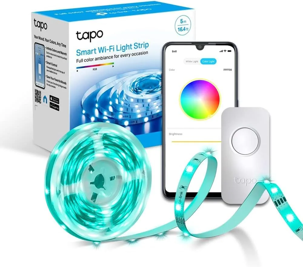 Tapo L900-5 - Tira LED Inteligente WiFi, Multicolor RGB, Control App/Voz | Regulable. 16M de Colores. Efectos de Luz. No Requiere Hub. Cortable a Medida. Control por Voz (Alexa/Google) y App Tapo.