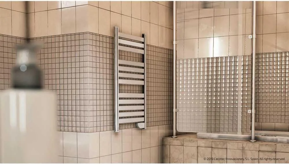 Cecotec Radiador Toallero Eléctrico Bajo Consumo Ready Warm 9000 Twin Towel White. Seca Toallas de 500 W, IP24 2 Modos, Temporizador, Pantalla LED, Diseño Moderno, Kit de instalación foto 2