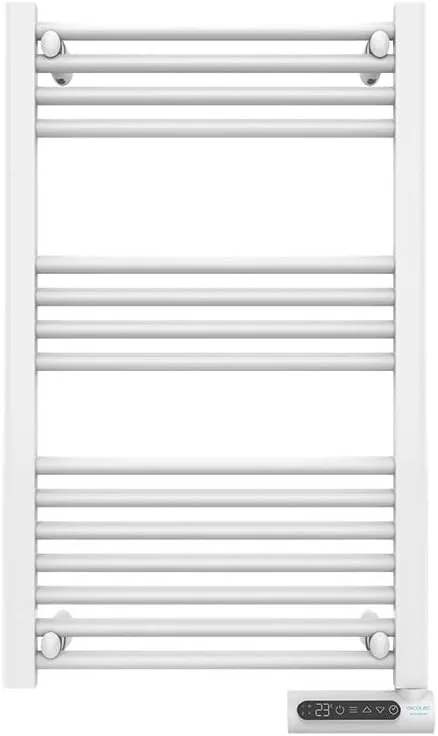 Cecotec Radiador Toallero Eléctrico Bajo Consumo Ready Warm 9100 Smart Towel White 500 W, Pantalla LED, Control táctil, Temporizador, 3 Modos de Funcionamiento, 2 Sistemas de Seguridad