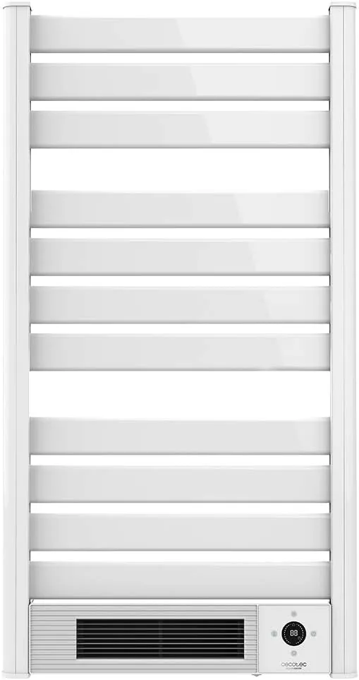 Cecotec Radiador Toallero Eléctrico Bajo Consumo Ready Warm 9770 Ceramic Towel White. Calefactor Cerámico Incorporado, 2000 W, Pantalla LED, Mando a Distancia, Temporizador, IPX4