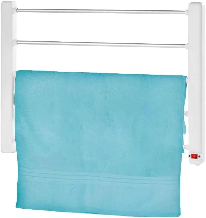 Jocca - Toallero Electrico de Pared 65W, Radiador Calefactor para Baño con 5 Barras de Aluminio, Secatoallas con Luz Indicadora, Kit de Montaje Incluido, Blanco foto 3
