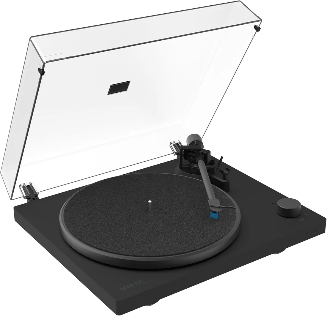Vieta Pro | Tocadiscos de Vinilo Bluetooth con cápsula Audio Technica, Cable RCA. Toca Discos estéreo con Plato de Aluminio de 300mm y Velocidad de 33 a 45rpm. Giradiscos Alta Fidelidad G3000 foto 3