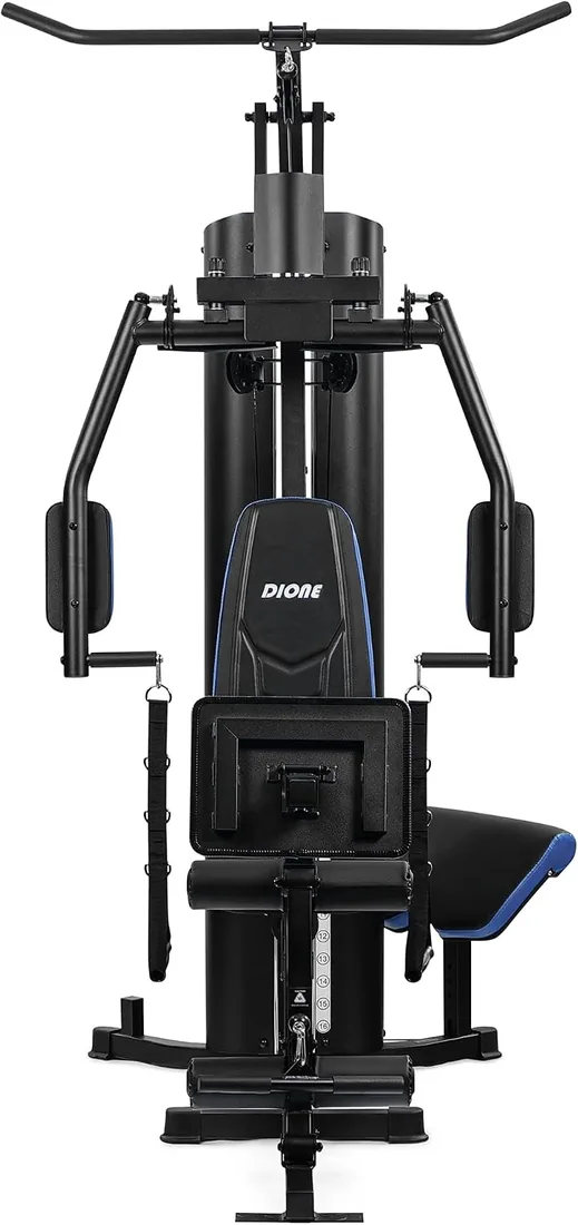 DIONE HG6 - Estación de fitness Homegym, estación de fuerza, estación de fitness, con prensa de piernas, bloque de peso de 80 kg, cojín de lujo foto 3