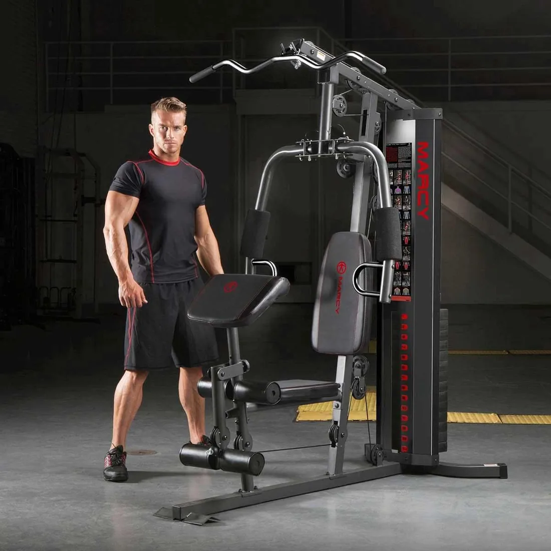 Marcy Multiestación Eclipse HG3000 Compact Home Gym - Torre de Pesas de 68 kg - Polea Alta y Baja con rodamientos de Bolas - Tensión de Cable hasta 900 kg - Peso máximo Usuario 135 kg - 4 Versiones foto 2