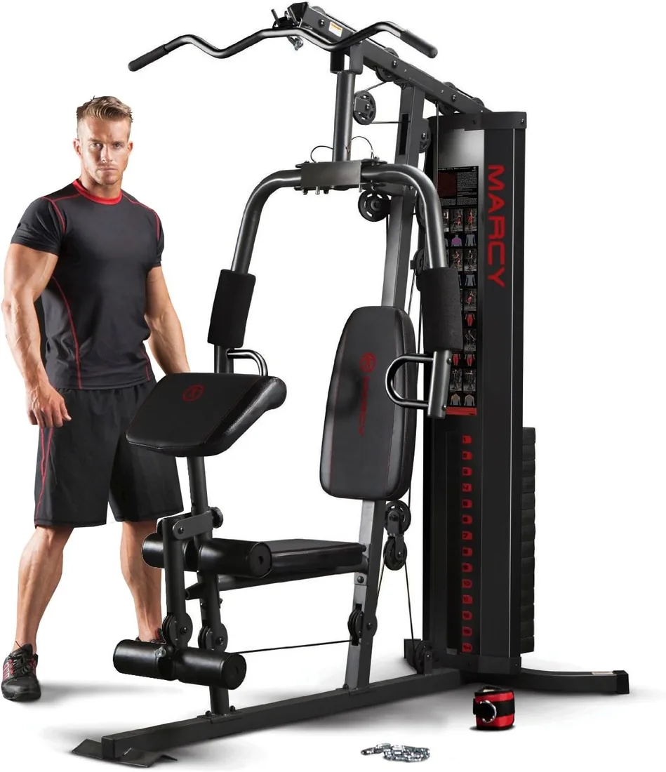 Marcy Multiestación Eclipse HG3000 Compact Home Gym - Torre de Pesas de 68 kg - Polea Alta y Baja con rodamientos de Bolas - Tensión de Cable hasta 900 kg - Peso máximo Usuario 135 kg - 4 Versiones foto 3