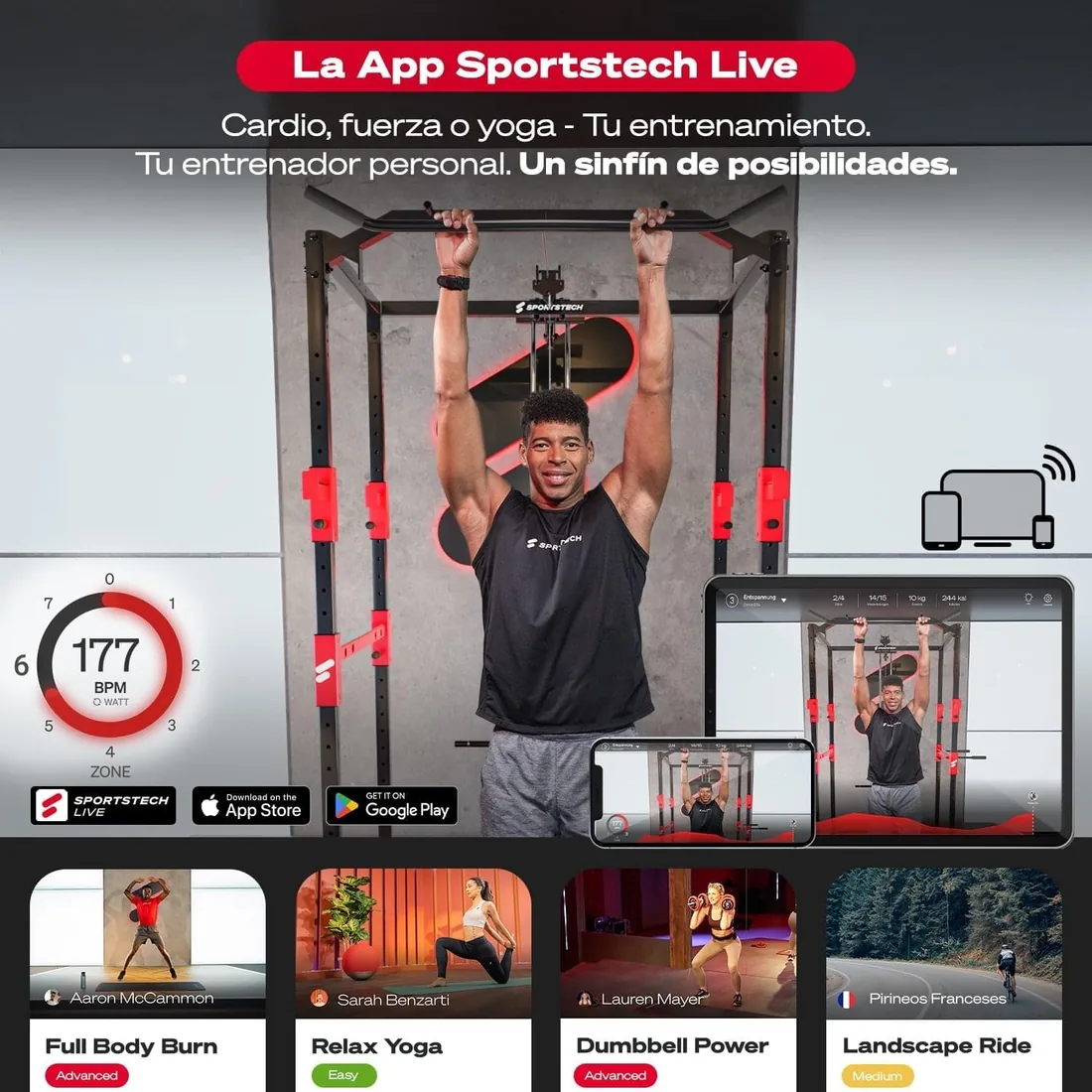 Sportstech HGX100/HGX200/HGX300 - La Única Estación de Fuerza Premium para un Entrenamiento Variado en Casa, con Escalador o Prensa de Piernas. Hecha de Material EVA, tu Estación de Fitness Doméstica foto 3