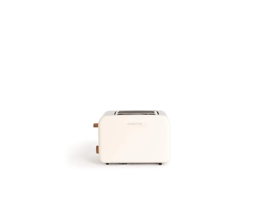 CREATE/TOAST RETRO/Tostadora blanco roto / 6 Niveles de potencia, bandeja recogemigas, termostato, descongelación, recalentar, 2 ranuras rebanadas anchas, 850W foto 2