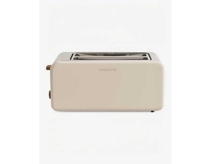 CREATE/TOAST RETRO XL/Tostadora arena / 6 Niveles de potencia, bandeja recogemigas, termostato, descongelación, recalentar, 2 ranuras rebanadas anchas, 1500W