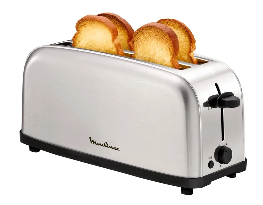 Moulinex Classic, Tostador 2 Ranuras Largas, 6 Niveles de tostado, Inox