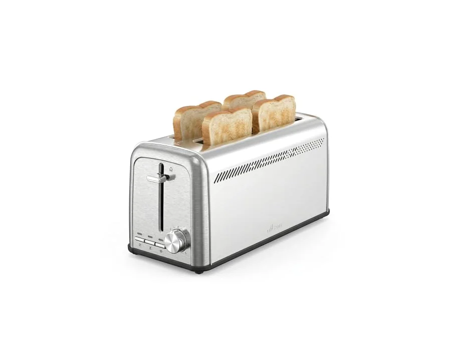 Tostadora de Pan con Ranura Doble, 1500 W, 7 Niveles de Tostado, Control Manual, Temporizador, Descongela, Recalienta y Cancela, Bandeja Recogemigas Extraíble, Fácil Limpieza, NTS2 foto 2