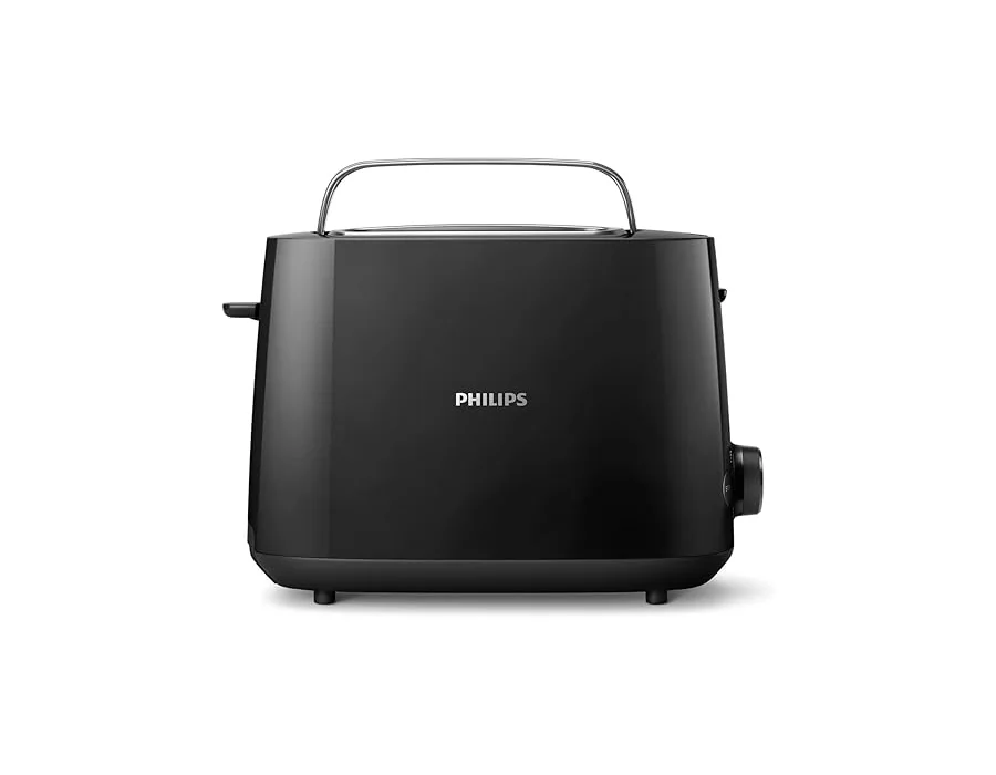 Philips Tostadora de pan 2 Ranuras, 8 Ajustes, Calientabollos, Negro foto 2