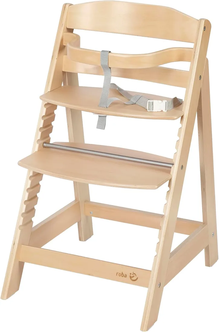 roba Trona Evolutiva de Madera Sit Up III - Altura Ajustable - de 6 Meses - Soporta 50 kg - Silla de Bebé Resistente con Barra de Seguridad