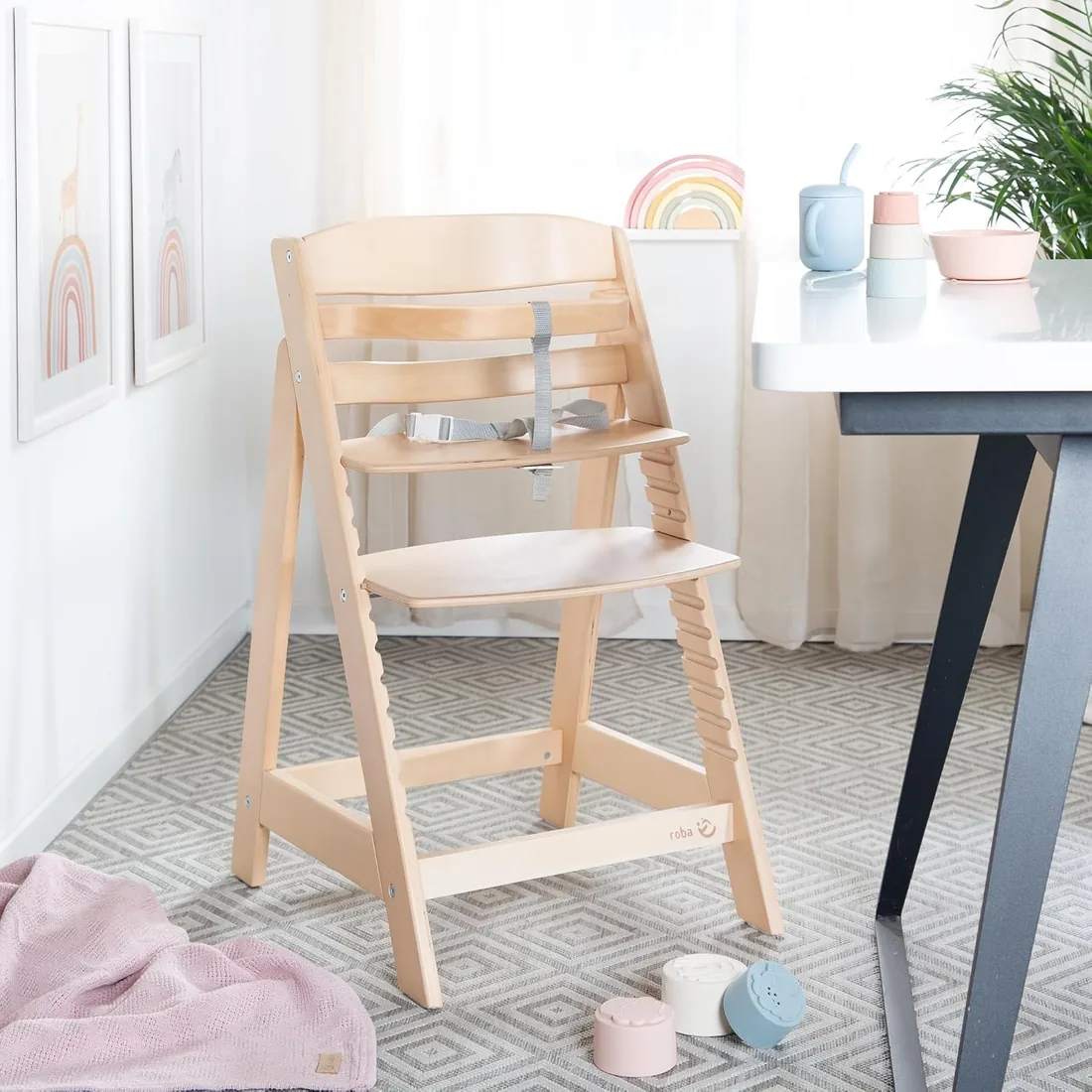 roba Trona Evolutiva de Madera Sit Up III - Altura Ajustable - de 6 Meses - Soporta 50 kg - Silla de Bebé Resistente con Barra de Seguridad foto 3